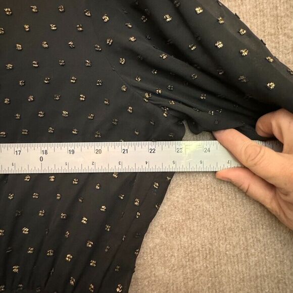 Lane Bryant 20 Midi Black Cocktail Dress with Gold Polka‎ Dots - Picture 7 of 8